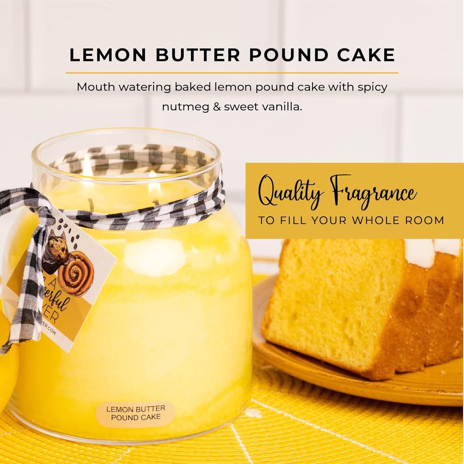 — Lemon Butter Pound Cake – 34Oz Papa Scented Candle Jar with Lid – Keepers of t