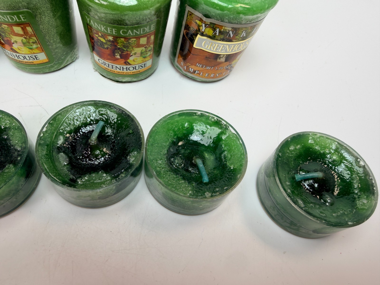 Yankee Candle Greenhouse Votive Candle Lot of 5, Tea candle lot of 7 New