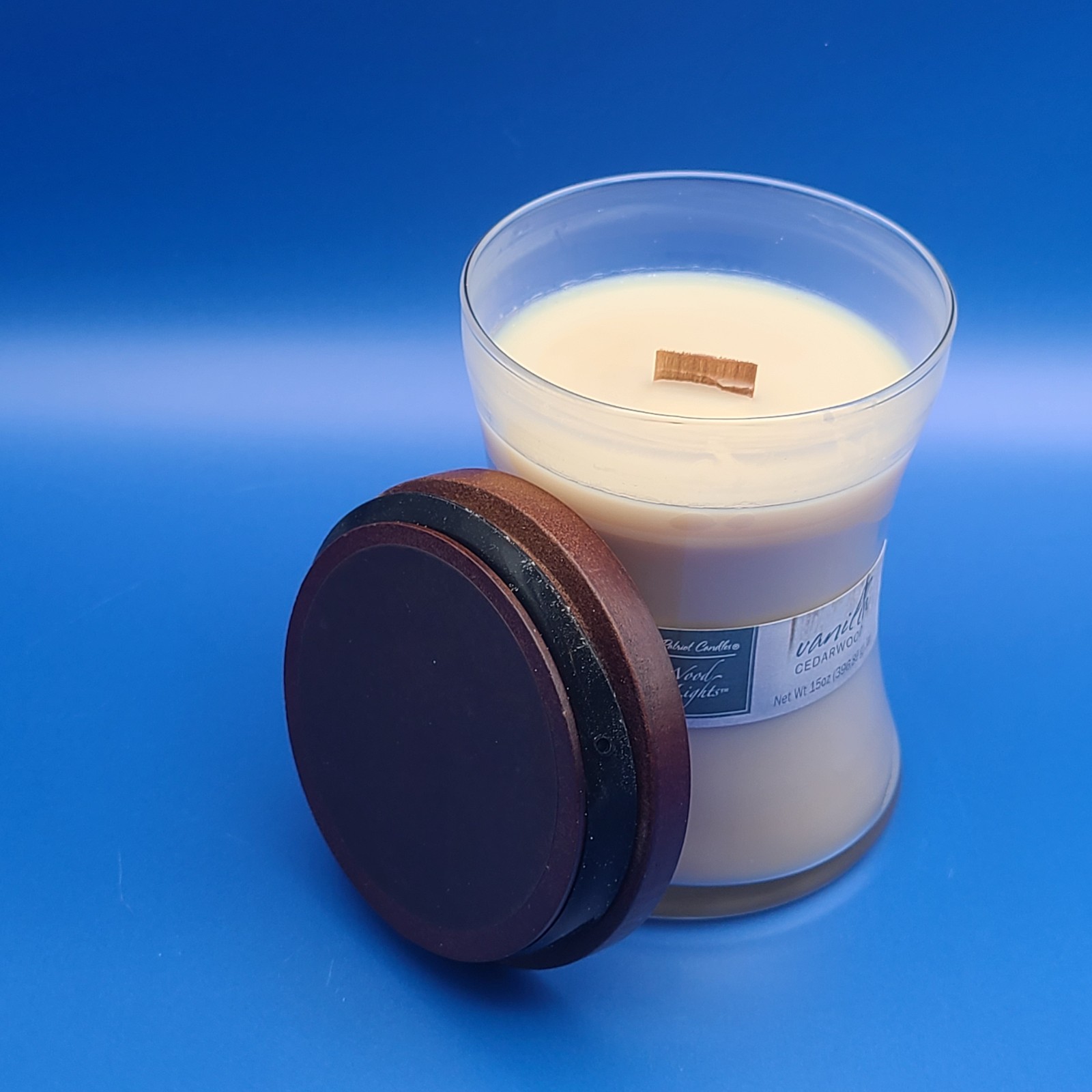 Patriot Candles Wood Lights Vanilla Cedarwood Jar Candle 15 oz NEW FREE SHIPPING