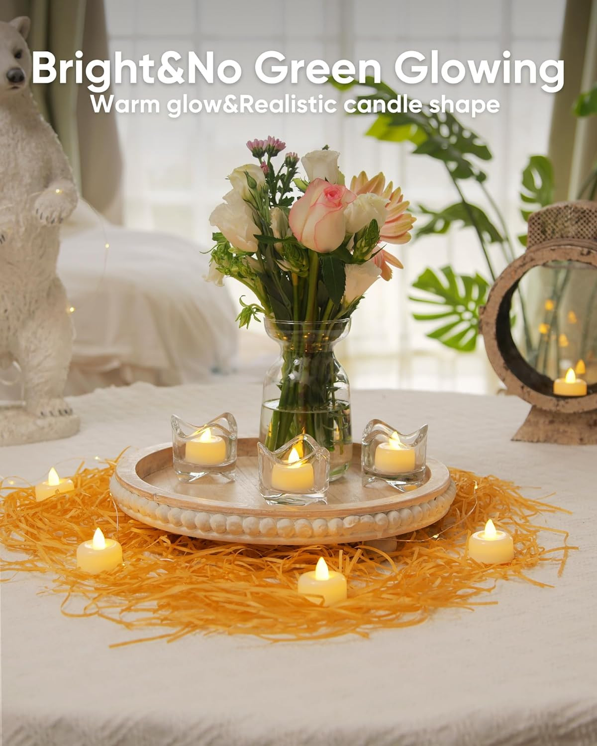Flameless LED Tea Light Candles Battery Powered Multi Color 12 24 50 100 150