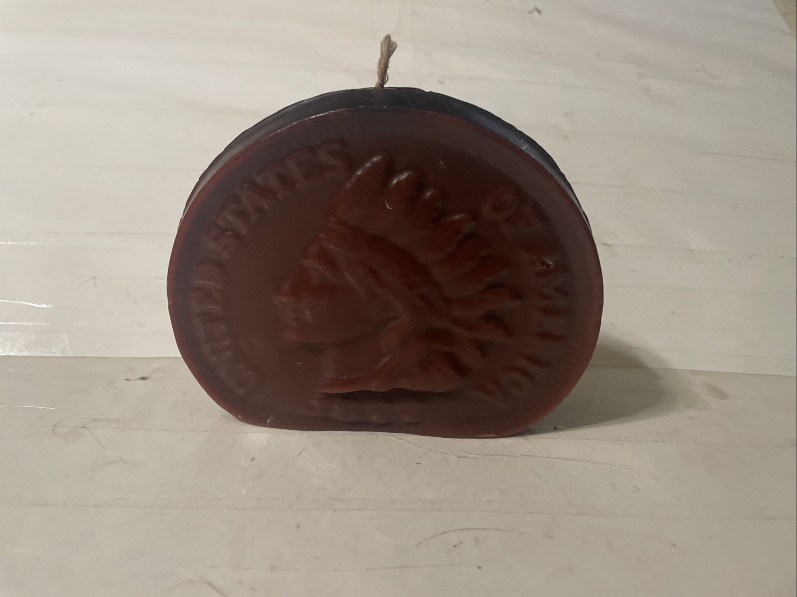 Vtg Indian Head Penny Cent Unused Wax Candle Rare