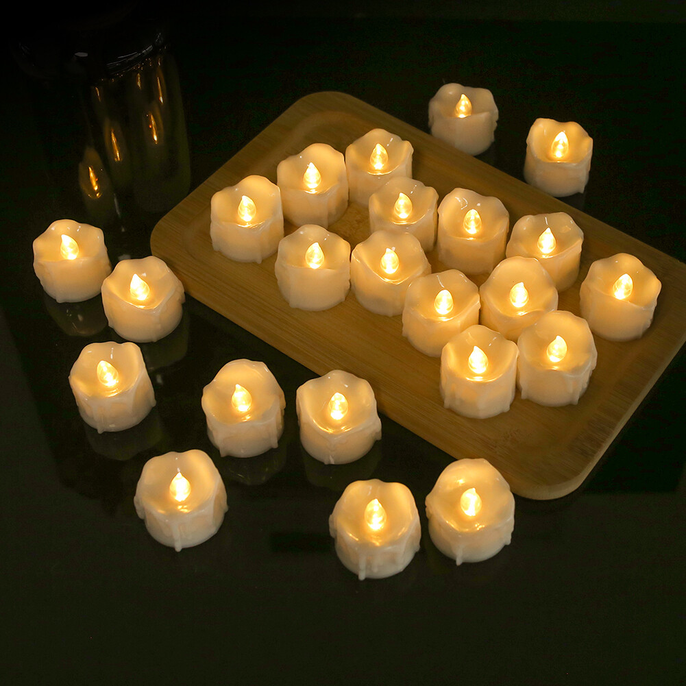 12Pcs Flameless LED Candle Tea Lights Flicker w/ Remote Control Battery Operated