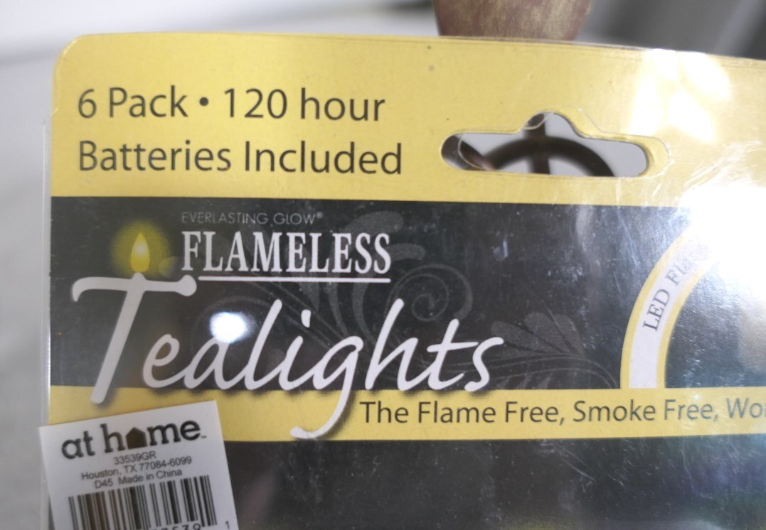NEW 6 Pack CR2032 120 Hour Battery Flameless Red LED Candles Tealights