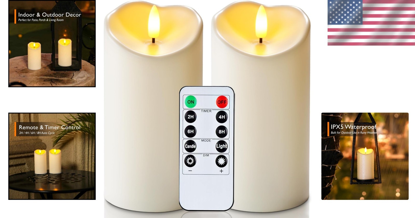 Weather-Resistant LED Candles with Remote Timer – Perfect for Indoor/Outdoor Use