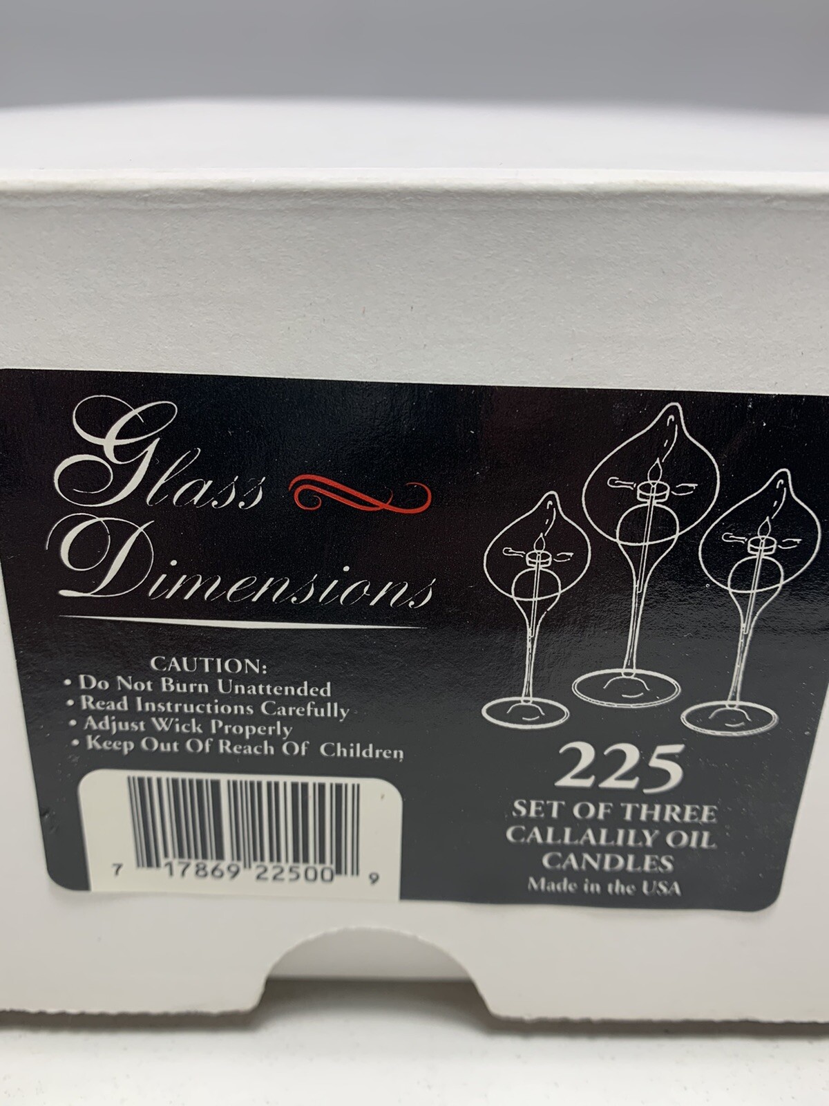 3 Piece Stair Step Glass Calla lily Oil Candles Handblown Glass New Open Box