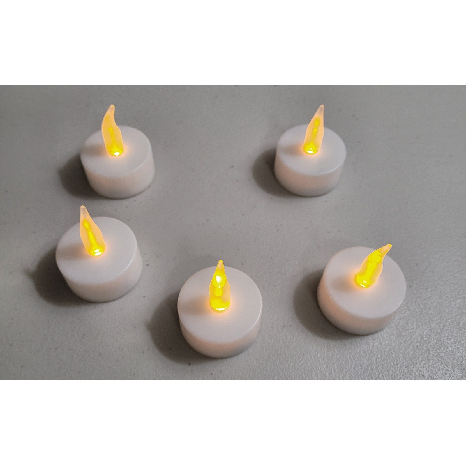 LED Tea Lights Electronic Flickering Unscented Yellow Bulb 13 Pack New White