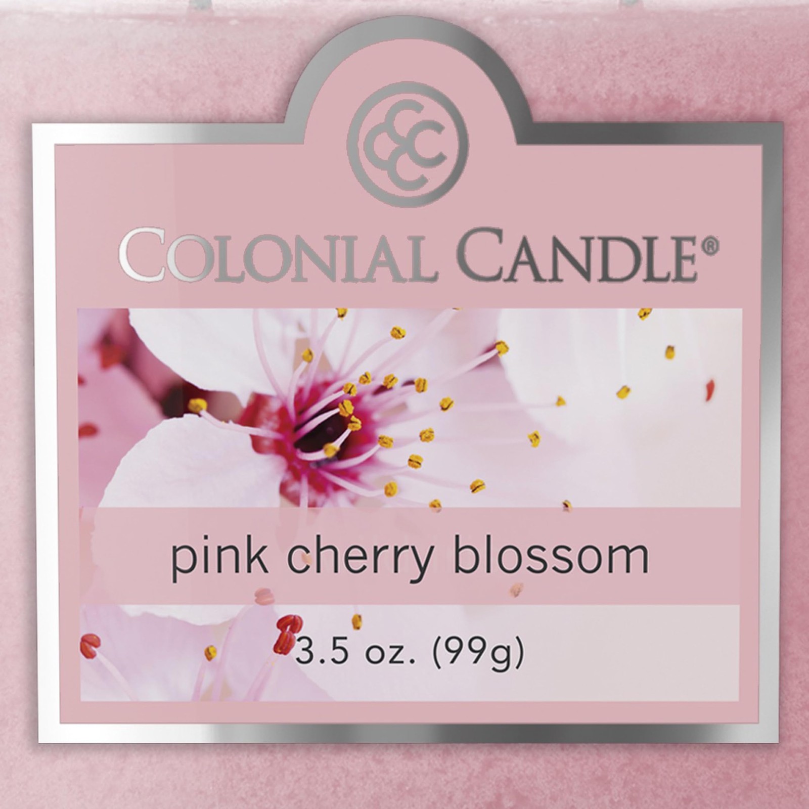 Pink Cherry Blossom Scented Jar Candle 2 Wick, 3.5 oz Mottled Wax