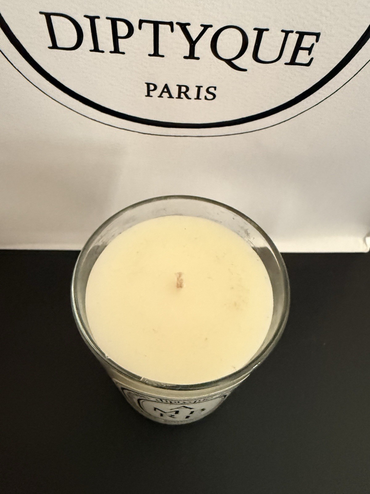 diptyque Ambre Amber Scented Jar Candle Single Wick White