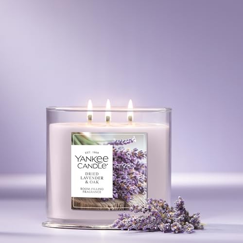 Yankee Candle Dried Lavender & Oak 14.5oz 3-Wick Scented Jar Candle 40hr Burn