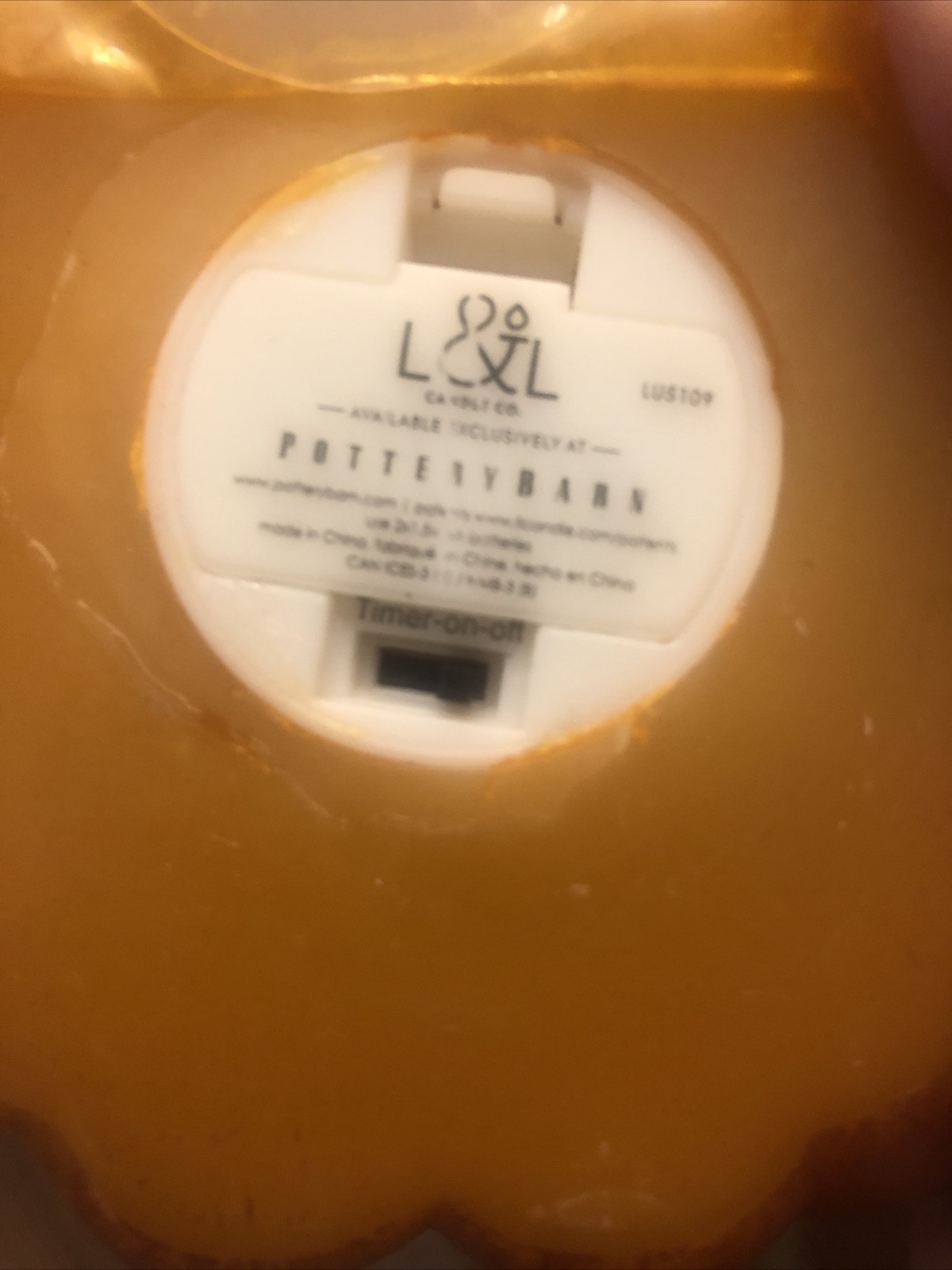 Pottery Barn Premium Flameless Flickering Pumpkin Candle Orange Brand New Rare