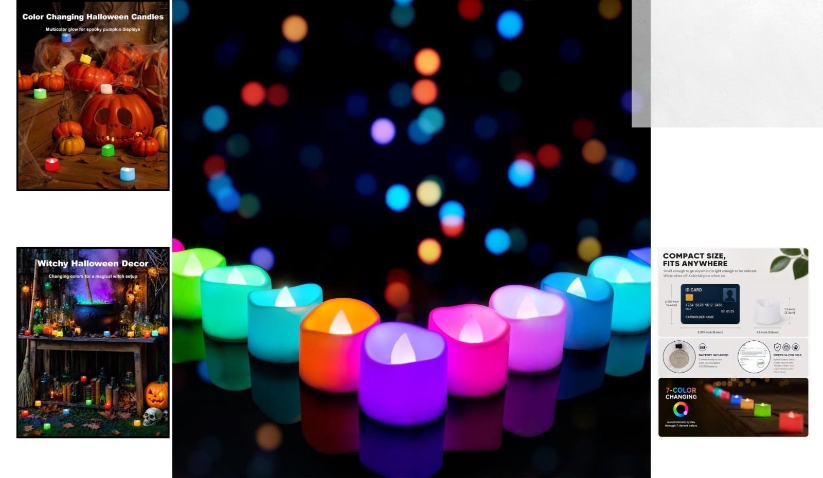 200+ Hour 12-Pack LED Tea Lights with Changing Colors – Indoor & Outdoor Use