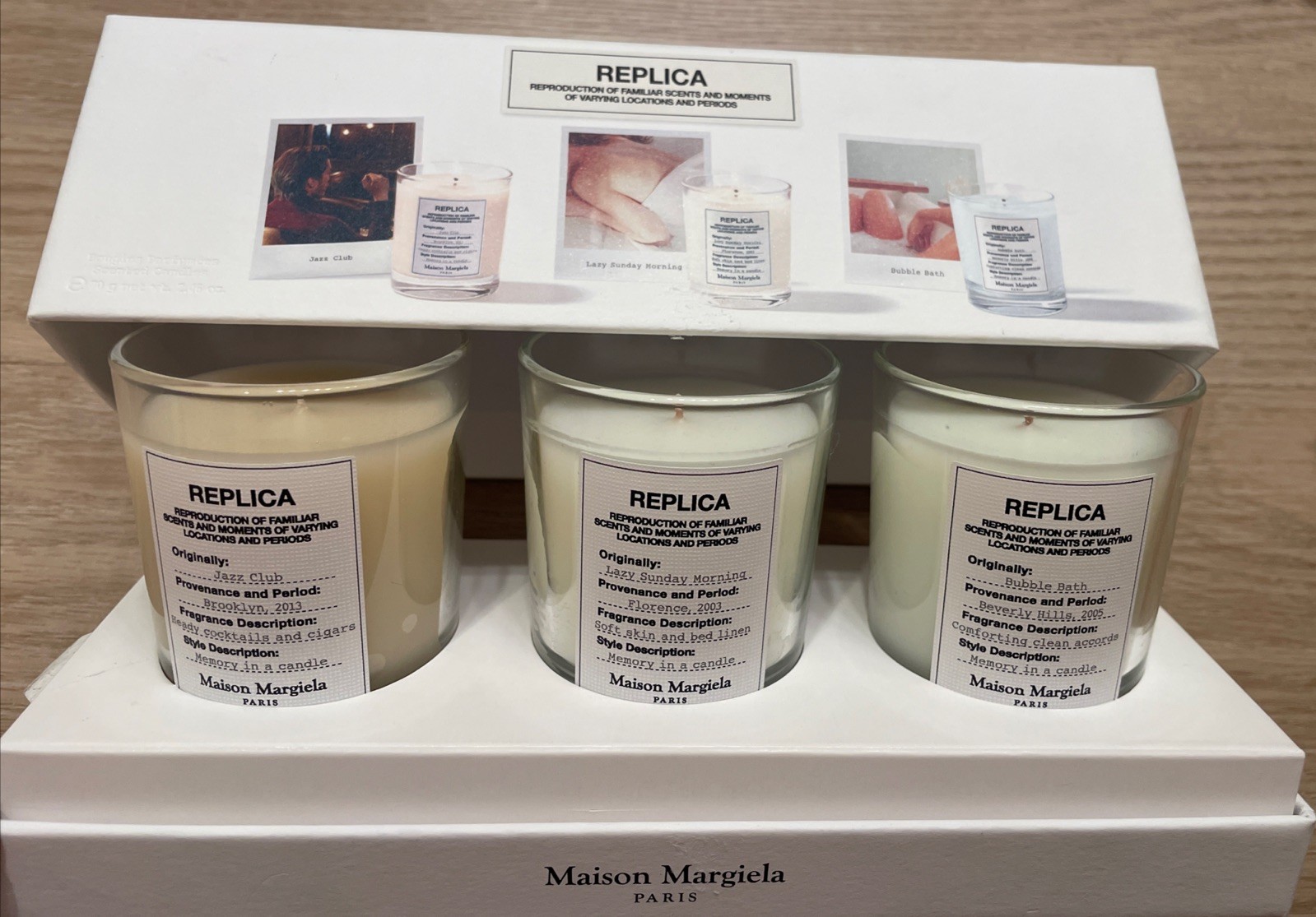 Maison Margiela REPLICA 3 Candle Set Jazz Club, Lazy Sunday Morning, Bubble Bath