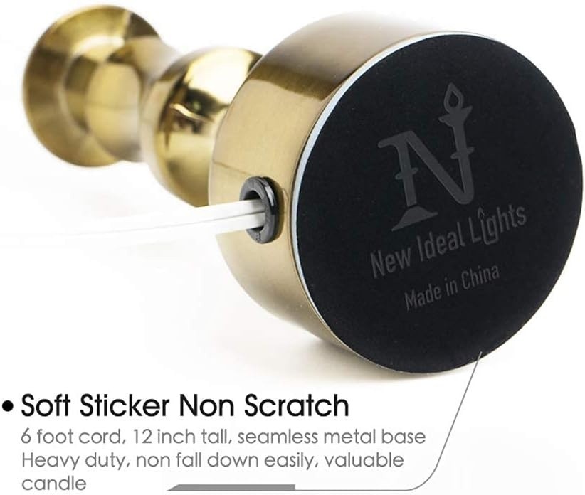 Dimmable Window Candle Electric W/ Multi Timer IR Controller, Metal Base (Brass)