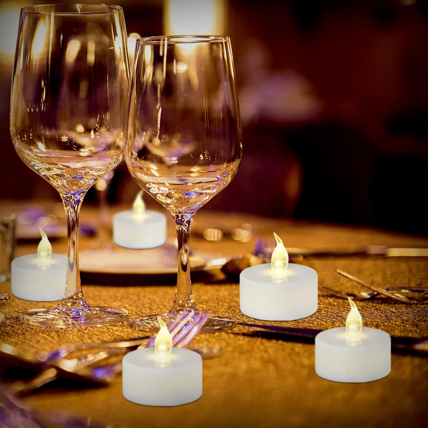 Flameless LED Tea Light Candles: 24 Pack Battery – Powered Fake Candles,Batterie