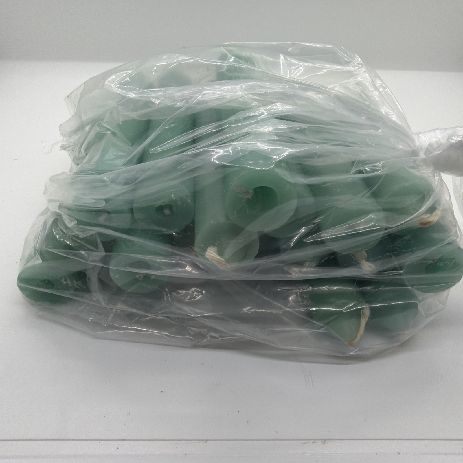 ALTAR CANDLES 1 COLOR 1 1/8″D X 5 1/2″ T IN Teal/Green SET OF 25- Great Lot!
