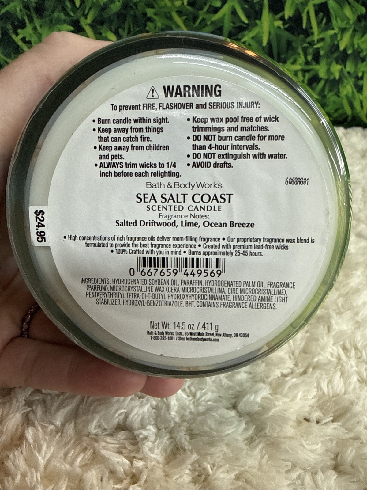 Bath & Body Works SEA SALT COAST 🏖️🐚 3 Wick SCENTED Candle 25-45 Hrs DELICIOUS