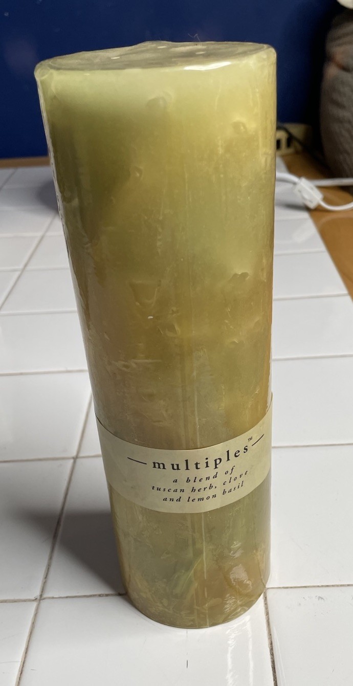 PIER 1 IMPORTS Multiples 9” tall Candle tuscan herb, clove, lemon basil NEW