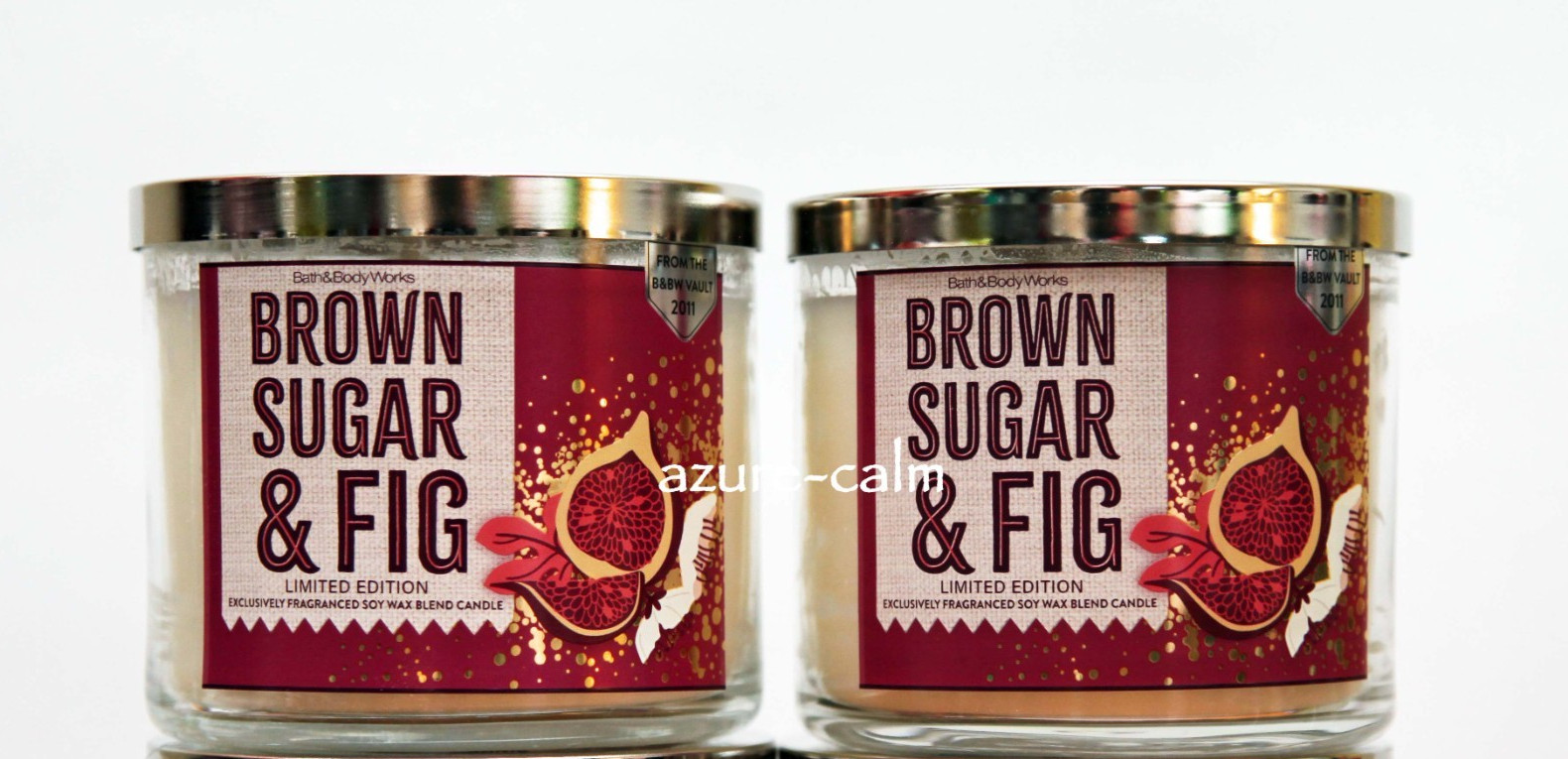 Bath & Body Works BROWN SUGAR & And FIG 3-wick 14.5oz Candle x 2