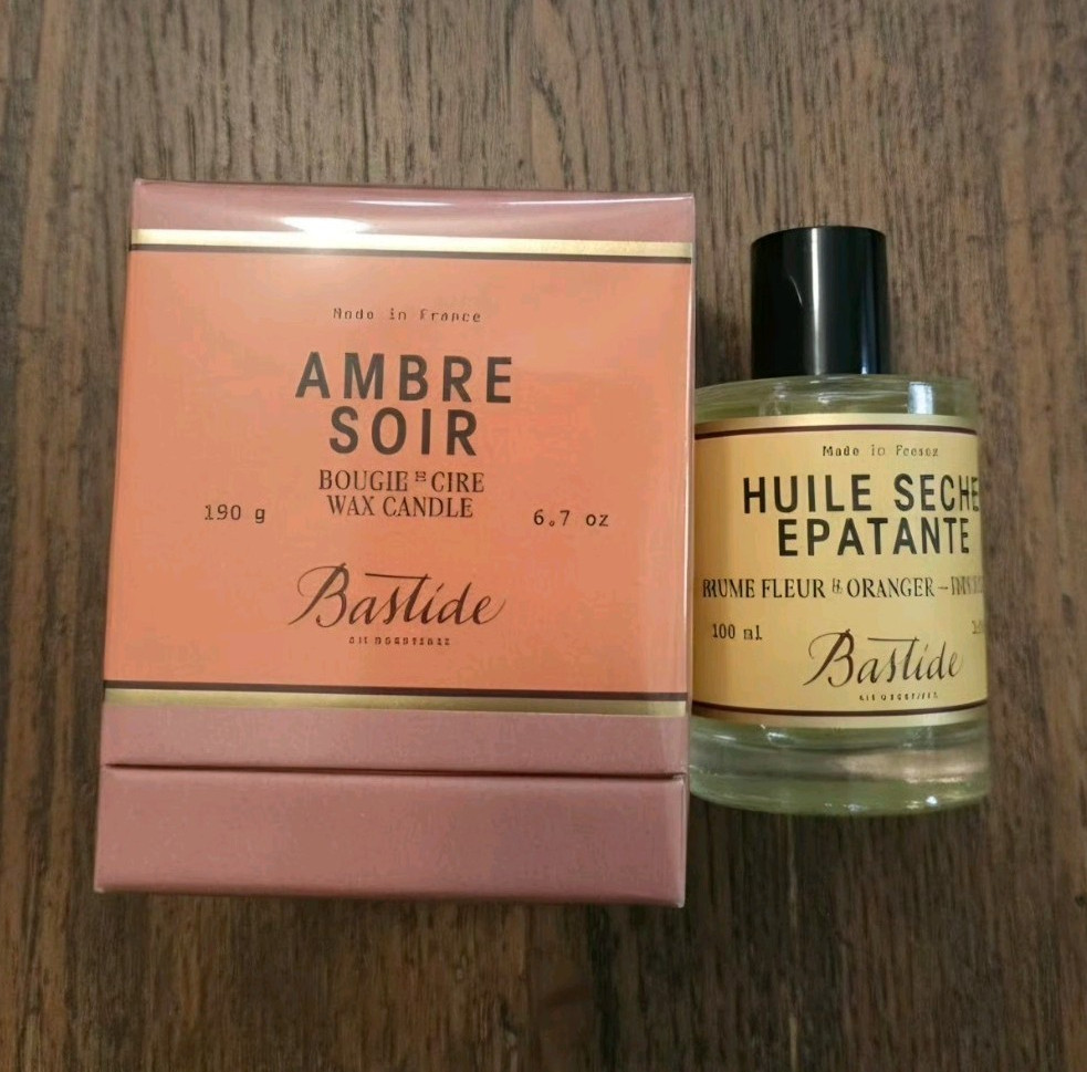 #210 Bastide Ambre Soir candle and Body oil set