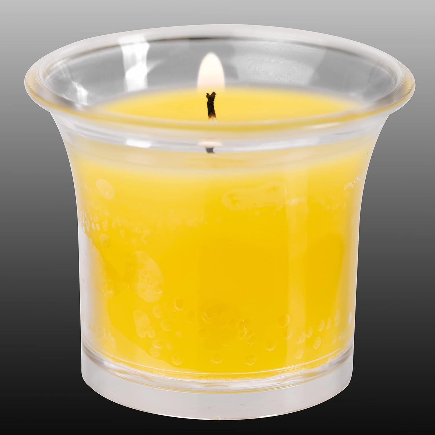 12 Hour Citronella Votive Candles – Clear Cup Design – 4 Pack – Art Deco Style