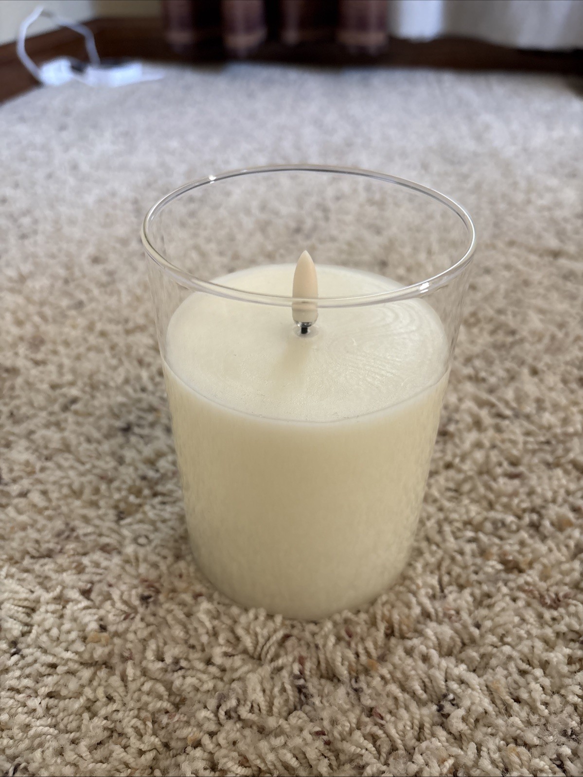Pottery Barn Radiance Flickering Flameless Candle Ivory 4 in x 5 NEW