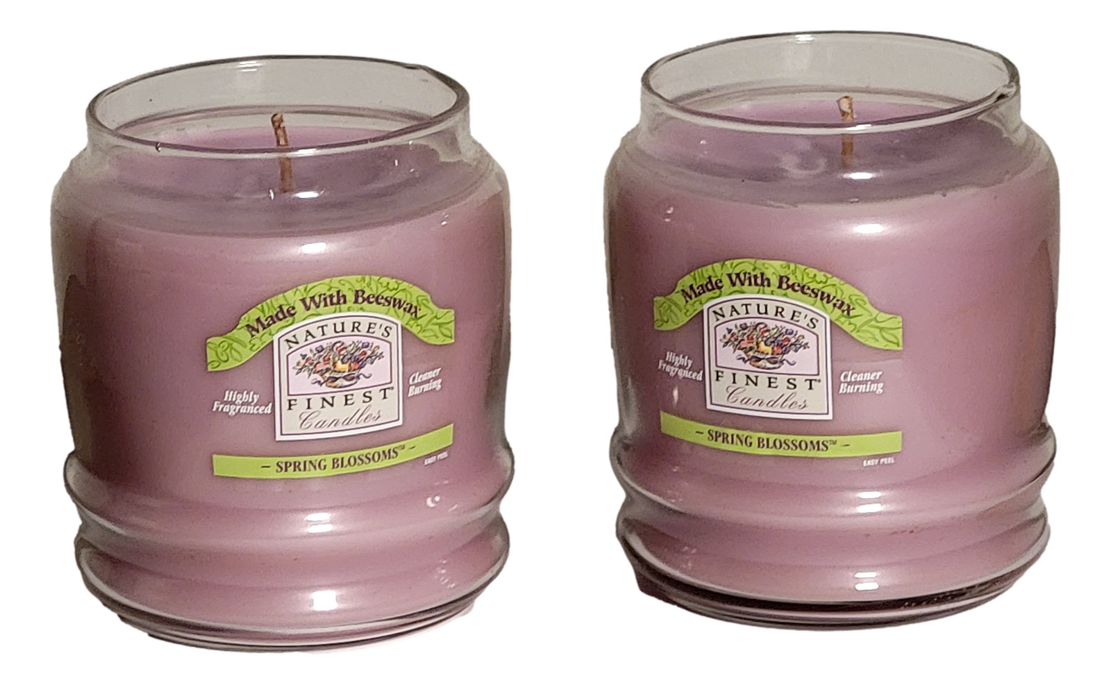 Scented Jar Candles 2-Pack Lavender Lilac Spring Blossoms Purple 16oz Jars