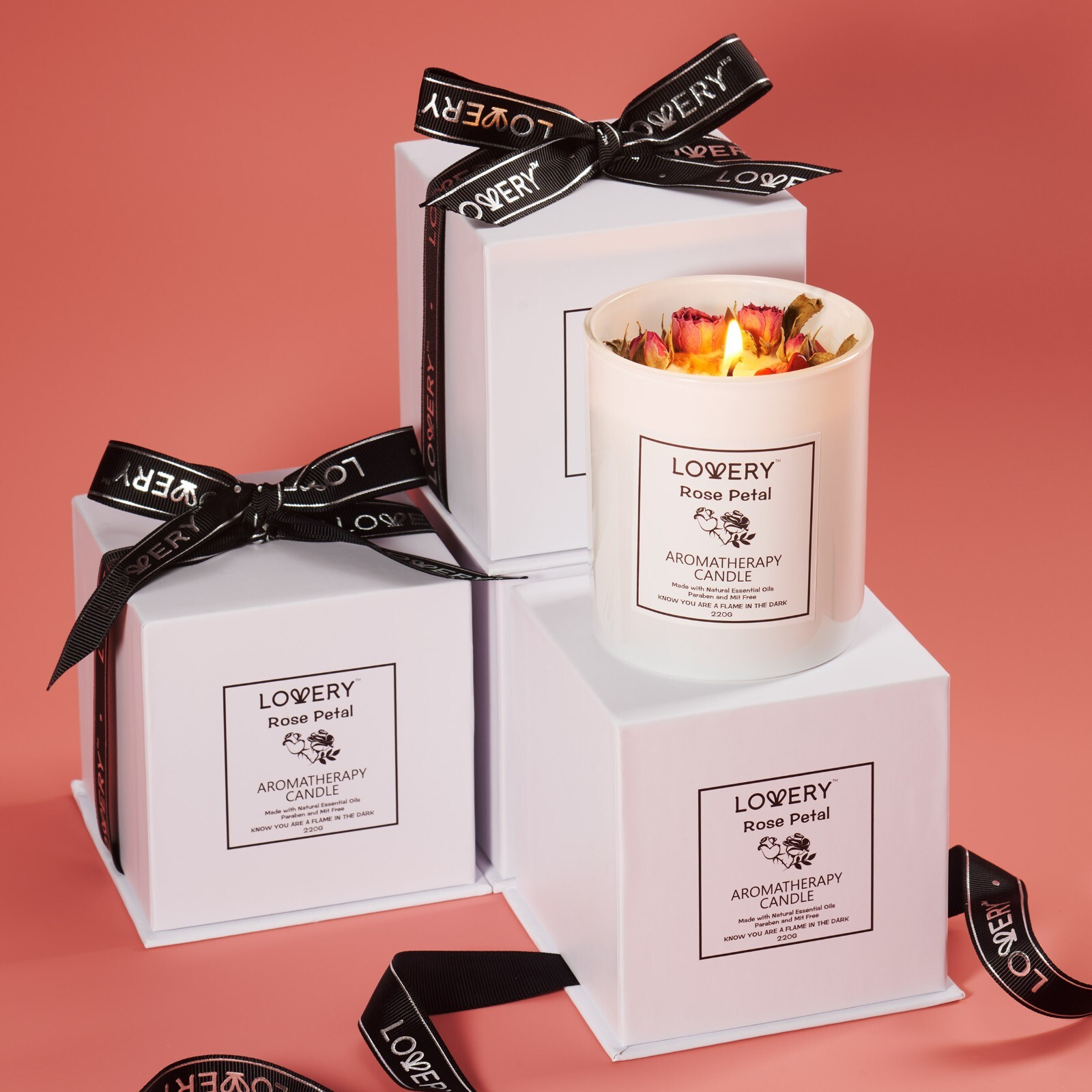 Rose Home Candle, 8oz Luxury Aromatherapy Scented Candle Gift Set,bestseller,