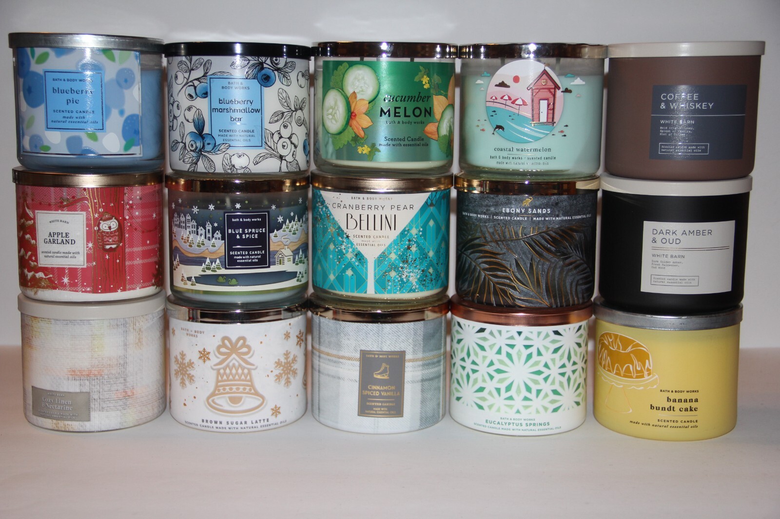 (A-E) – NEW Bath & Body Works 3 Wick Candle 14.5 oz Large – YOU CHOOSE! (A-E)