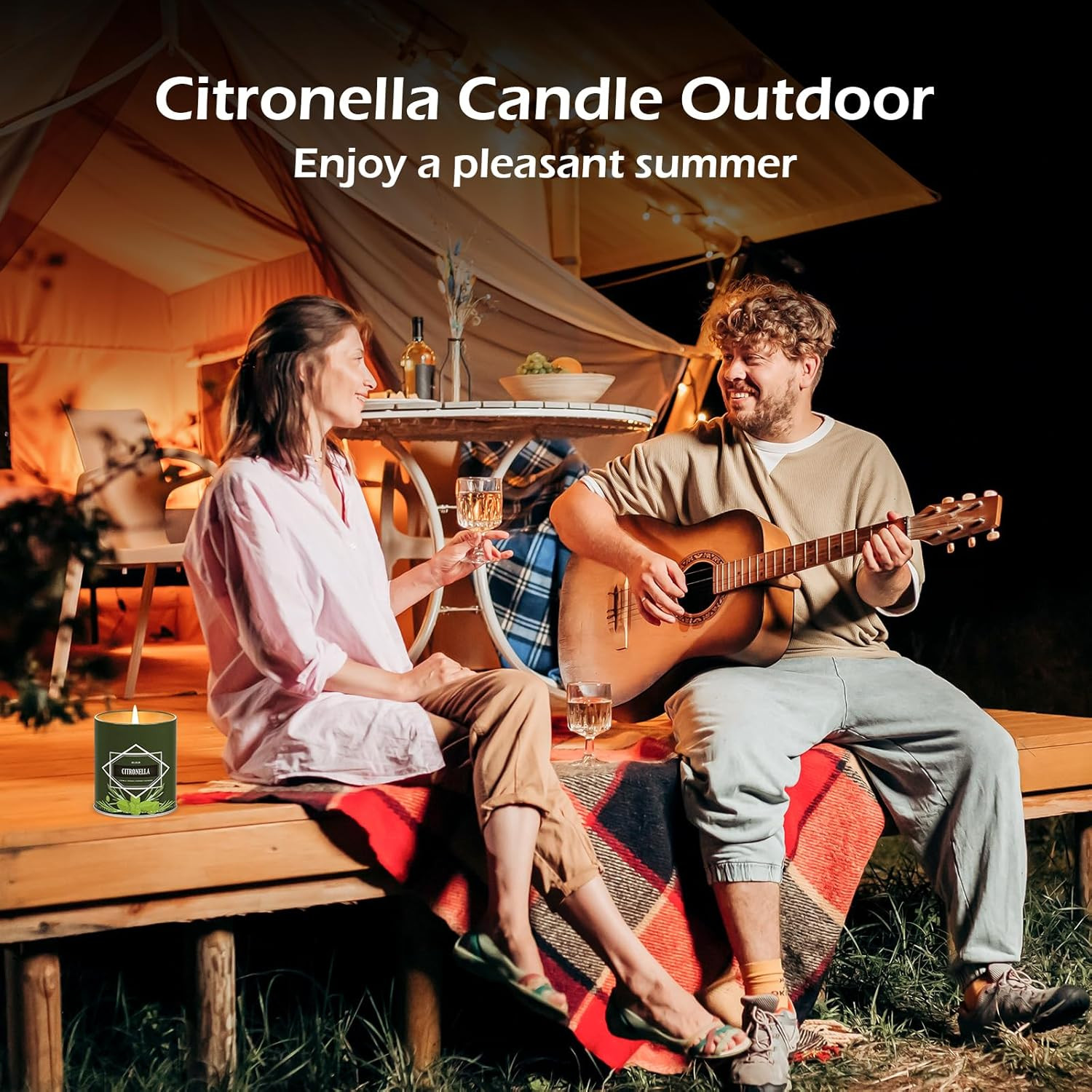 Citronella Candles Outdoor 4-Pack, Total 36oz Citronella Candles for Outside Pat