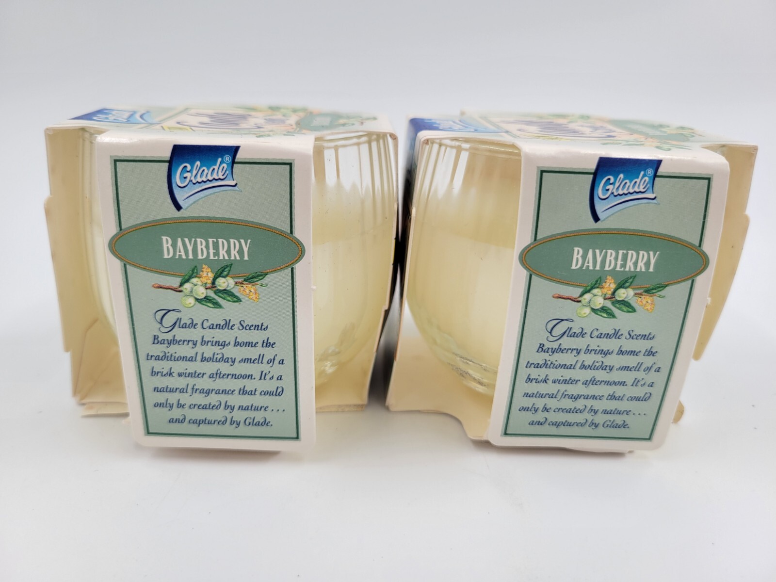 Glade Scents Bayberry Candles 4 oz 1997 Made In Canada. BrandNew! Rare 2 Vintage