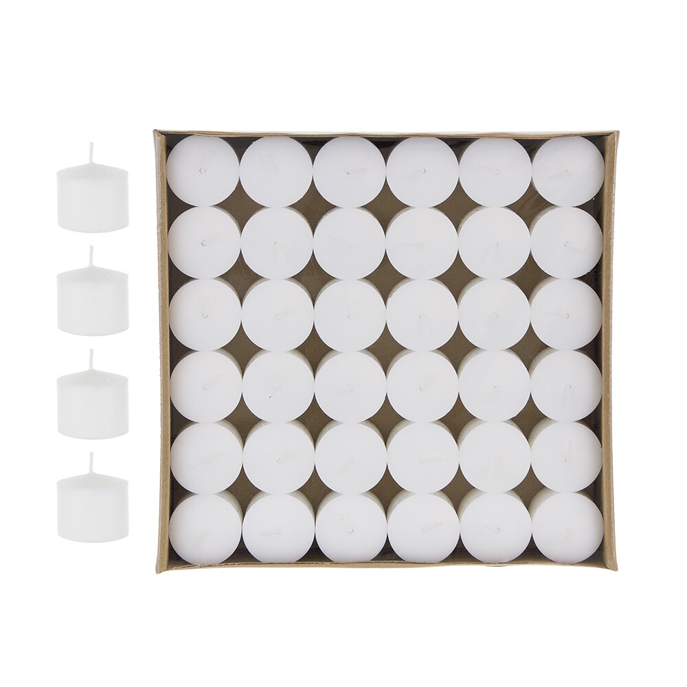 Mega Candles – Unscented 8 Hours Votive Candles – White, Set of 72 CGA0103-W