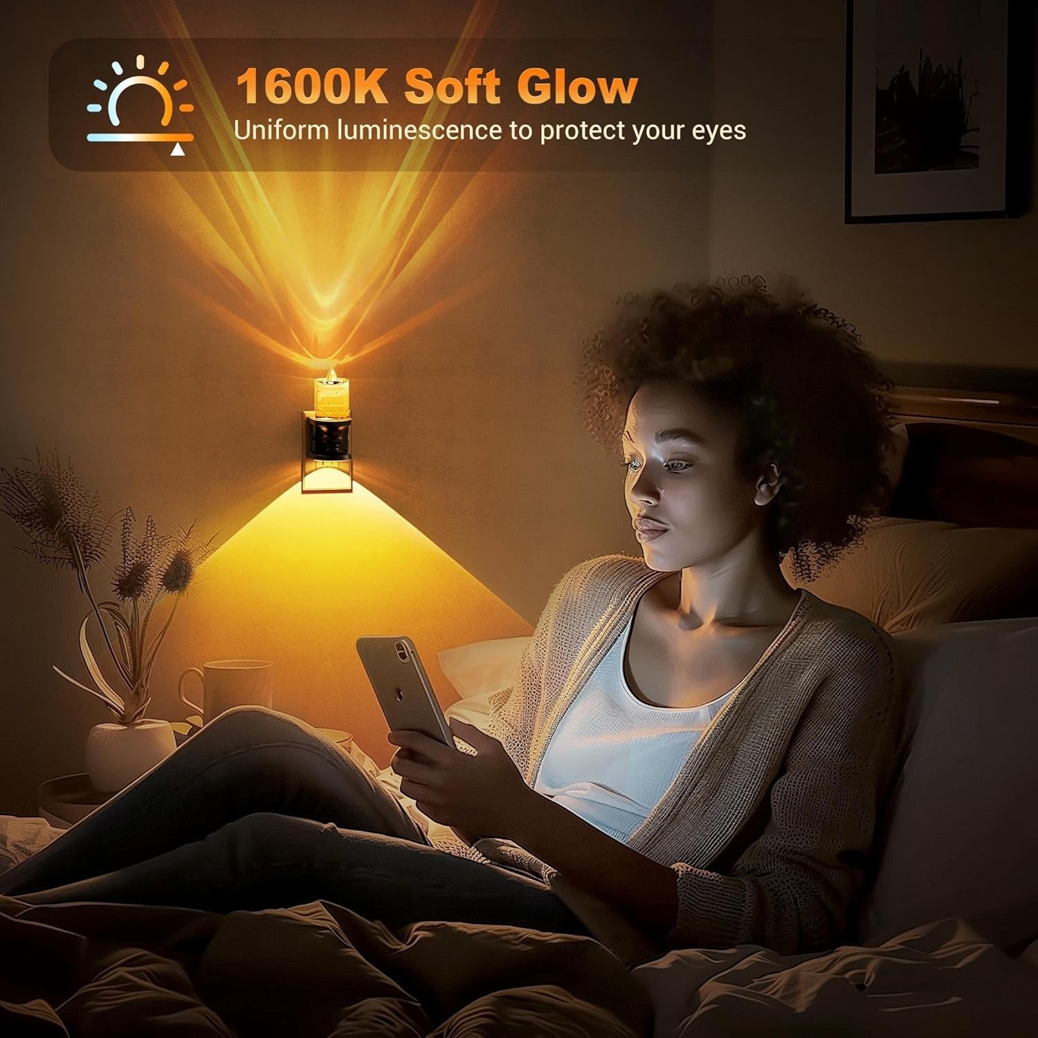 Flameless Candle Night Light Dimmable Nightlight Plug in Wall LED Candle Ligh…