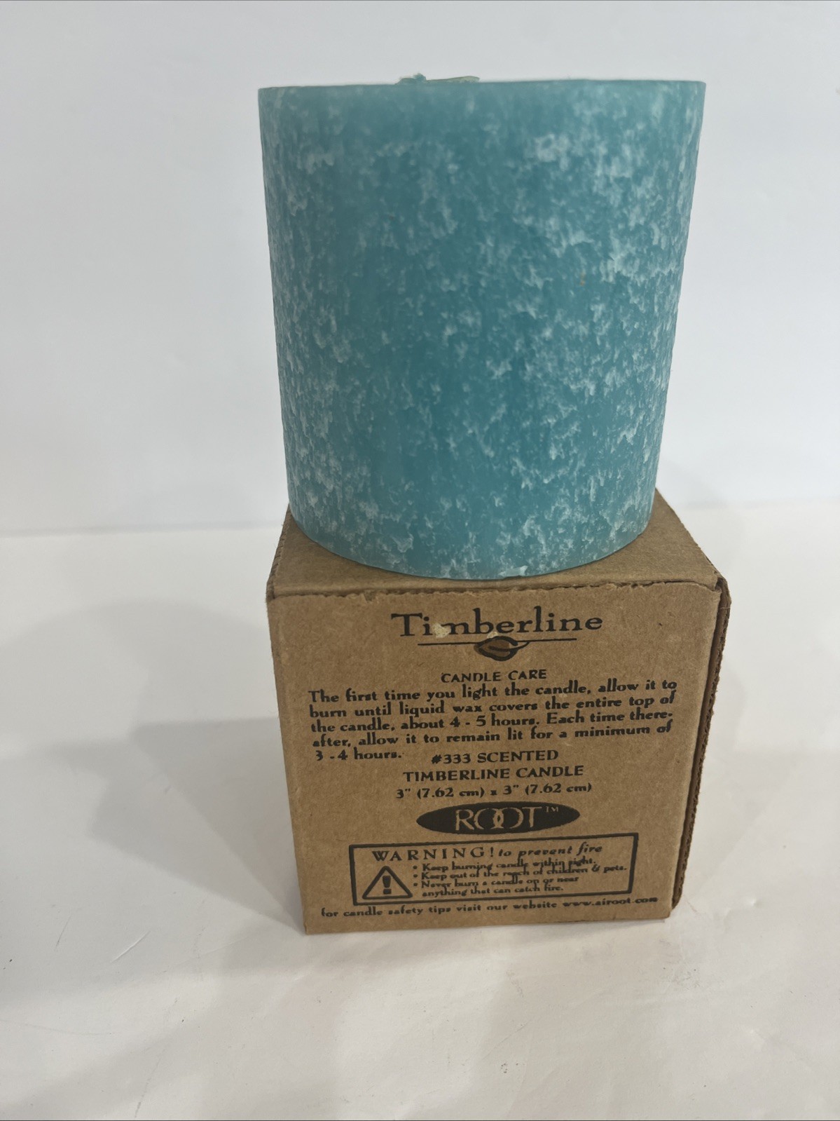 Root Candles 333 Scented Rose Timberline Pillar Candle , 3 x 3-Inch Light Blue