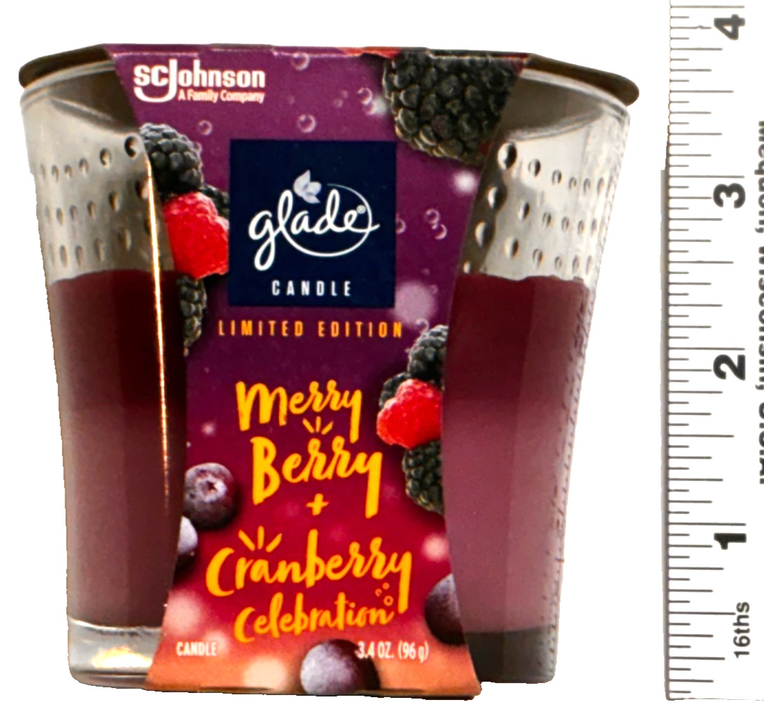 SET OF 2 Glade Limited Edition Candle Jar Merry Berry + Cranberry 3.4oz
