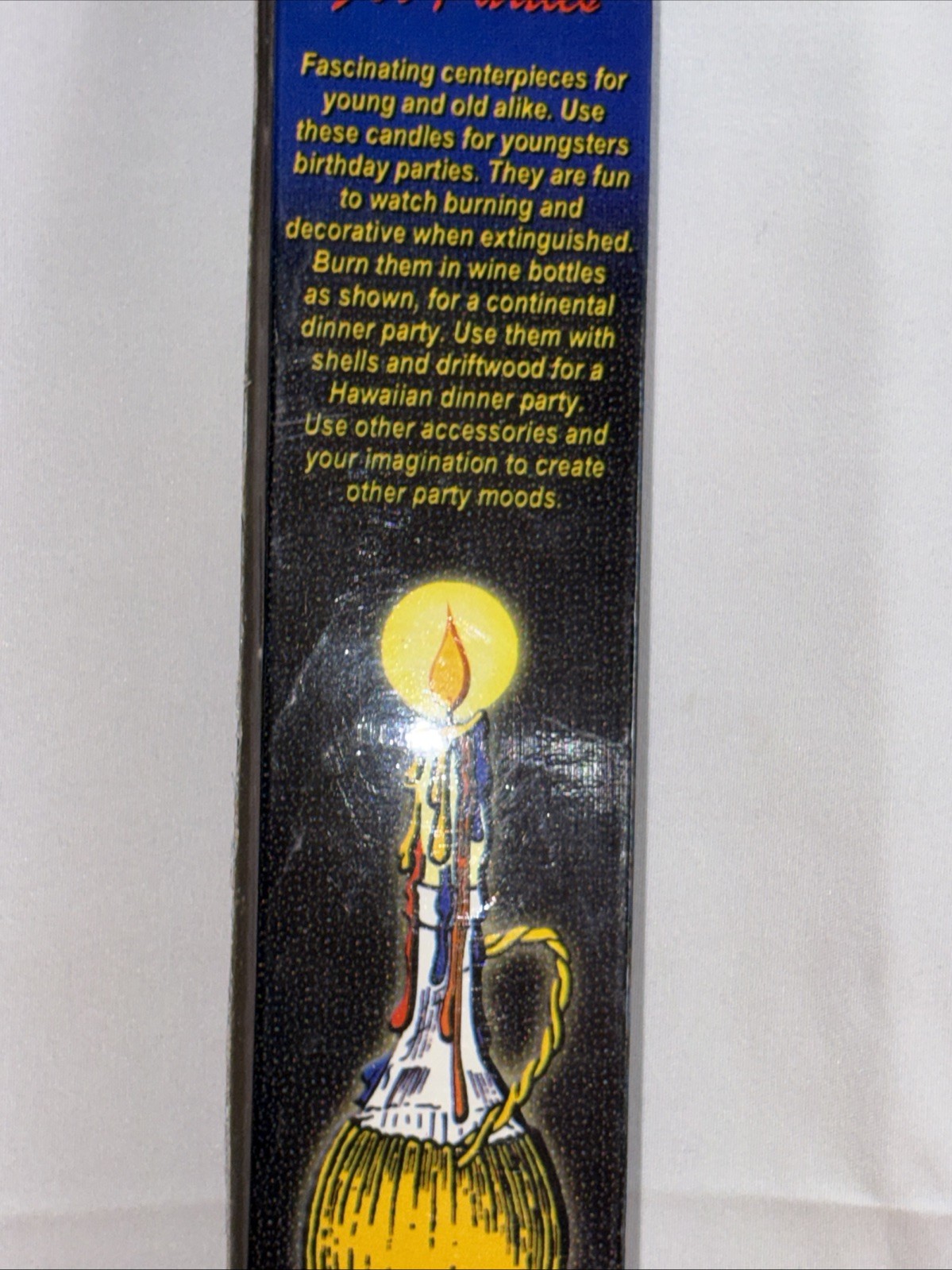 2pc Color Drip Candles 9.5” GS-36 Rainbow Drip Tapers New in Box Retro Party