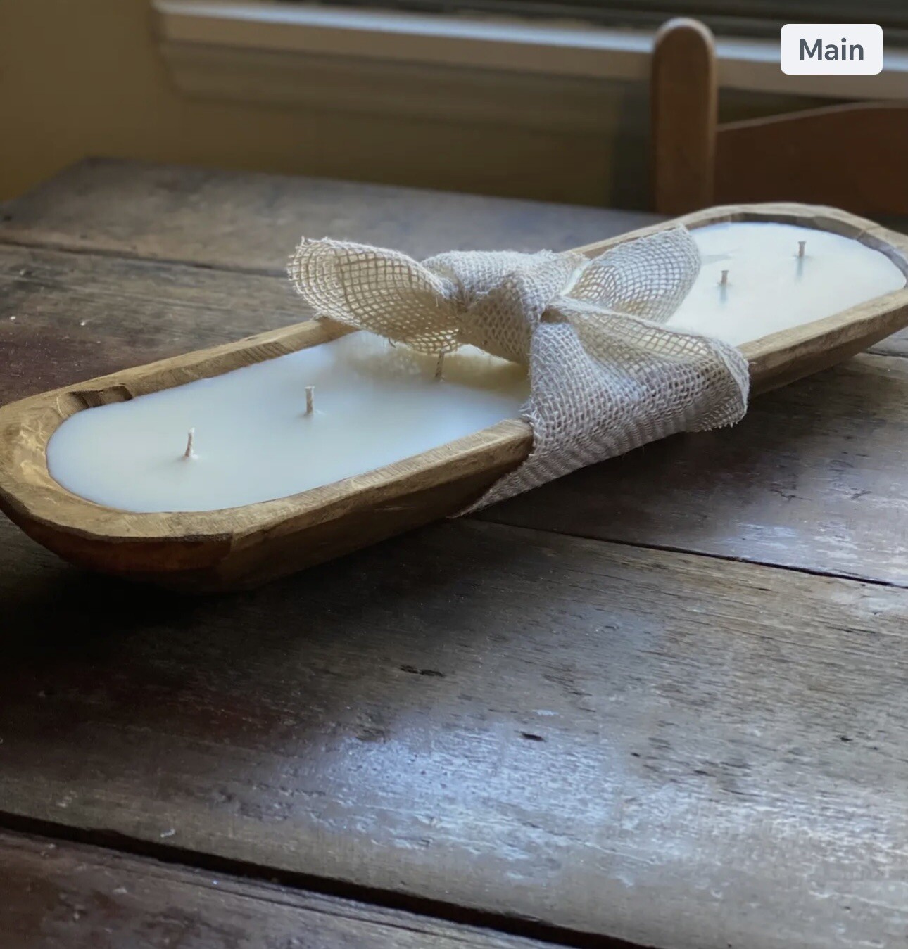 18” Rustic 7 Wick Wood Candle. Table Centerpiece Dining Room Living Room Bedroom