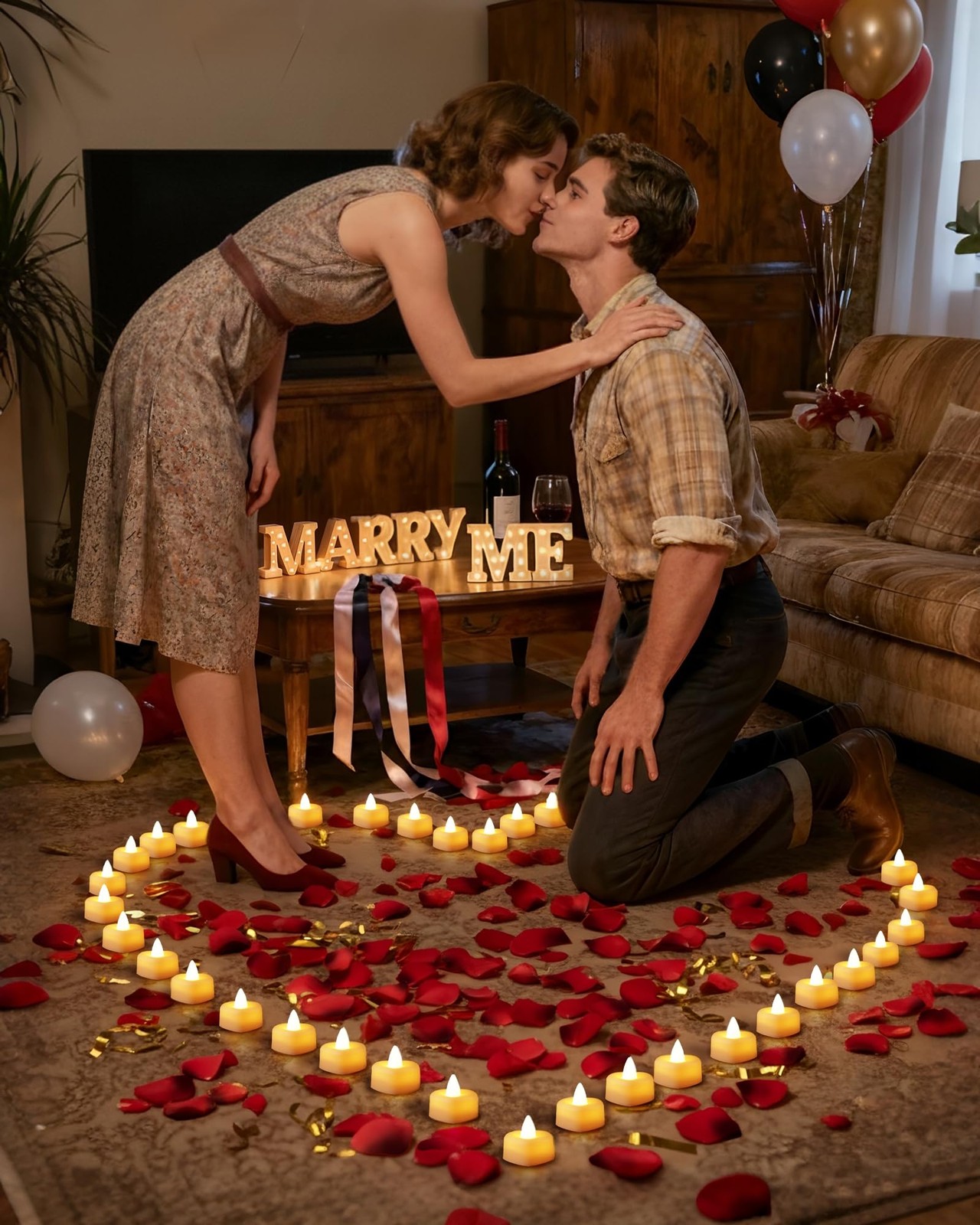 Amagic 1000 Pieces Artificial Rose Petals with 12 Heart LED Tea Lights Candle…