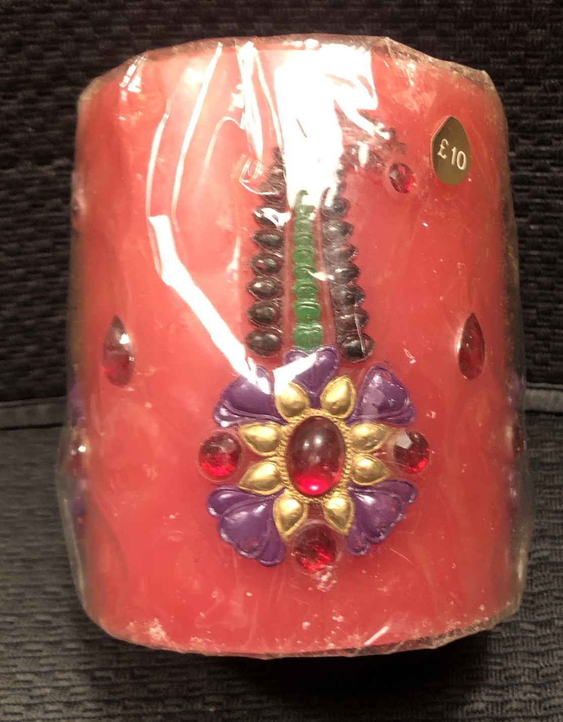 Mughal Jewel Candle Pillar Rare Opulent Vintage Decorative Bejeweled India