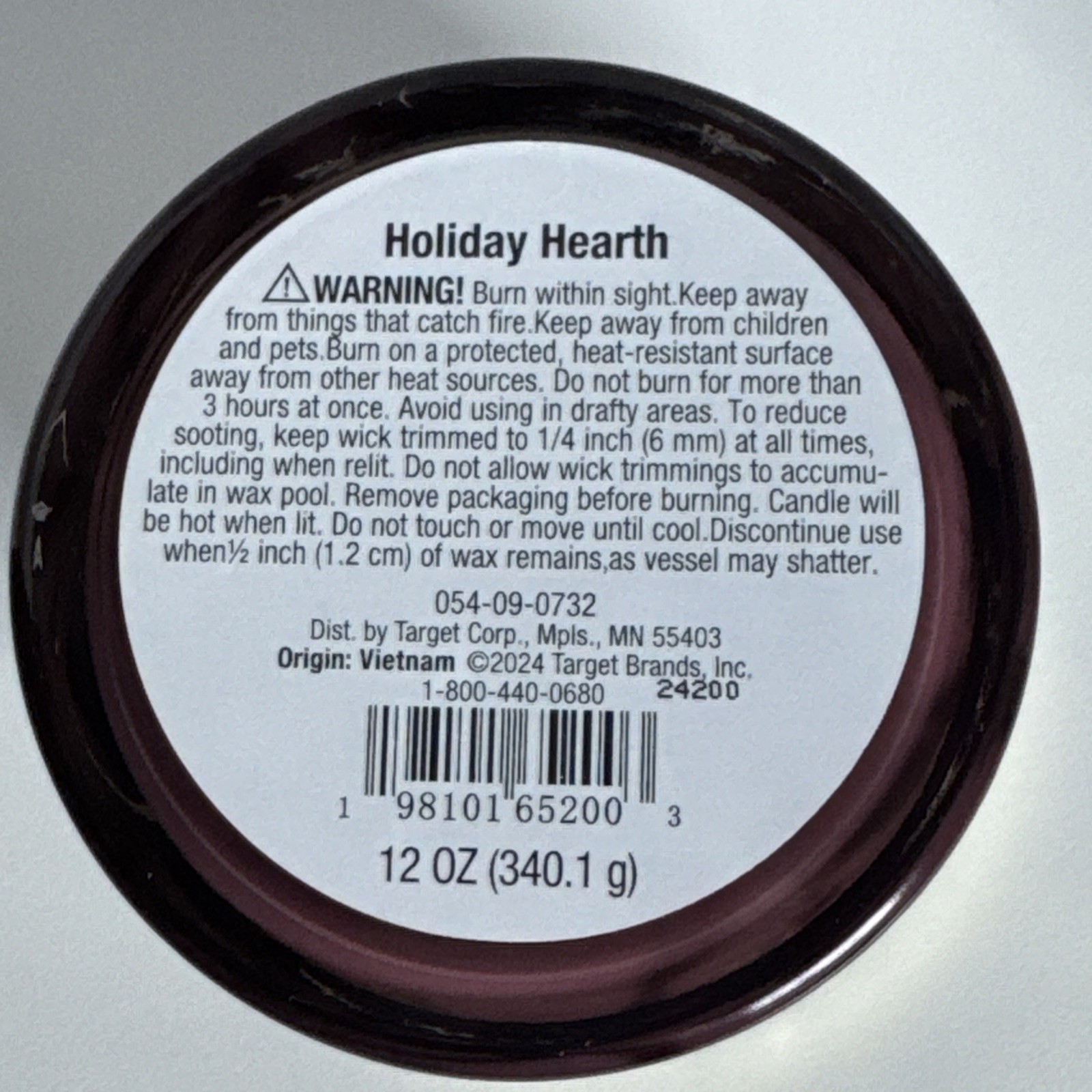 Threshold Candle Holiday Hearth Glass Jar 3-Wick White Christmas Soy Wax NEW
