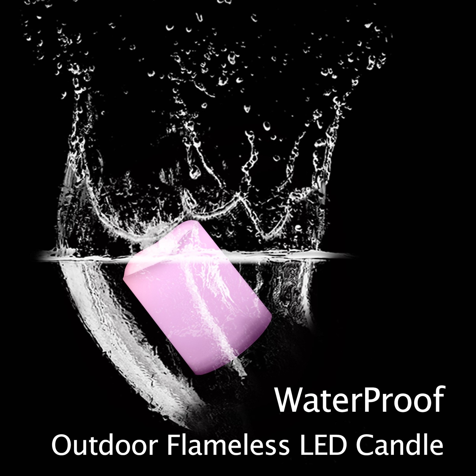 Outdoor Waterproof Color Changing Flameless Plastic 3″x4″ Multi-color, White