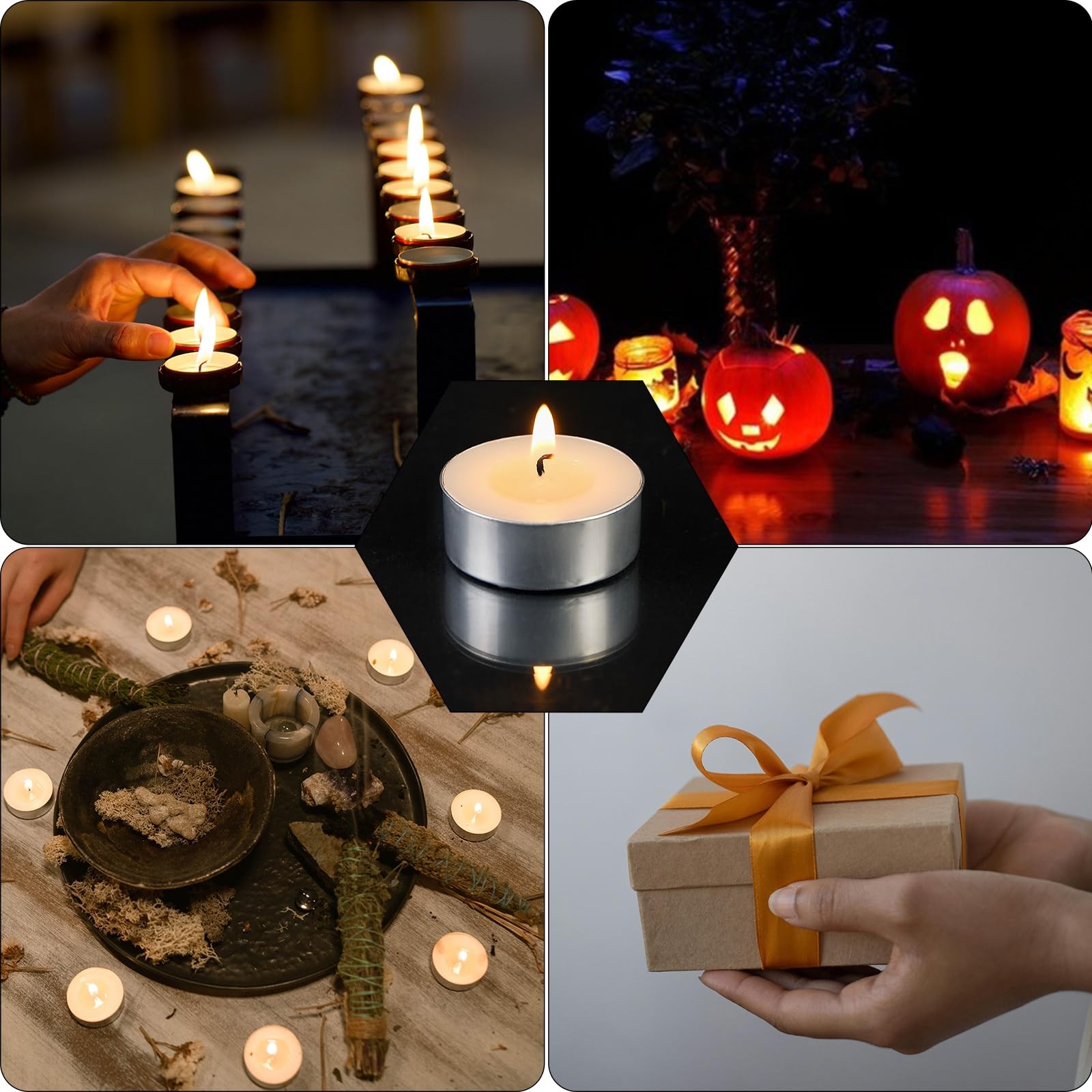 100 Pack Soy Tealight Candles – 100% Natural Soy Wax,4 Hours Long Burning,Uns…