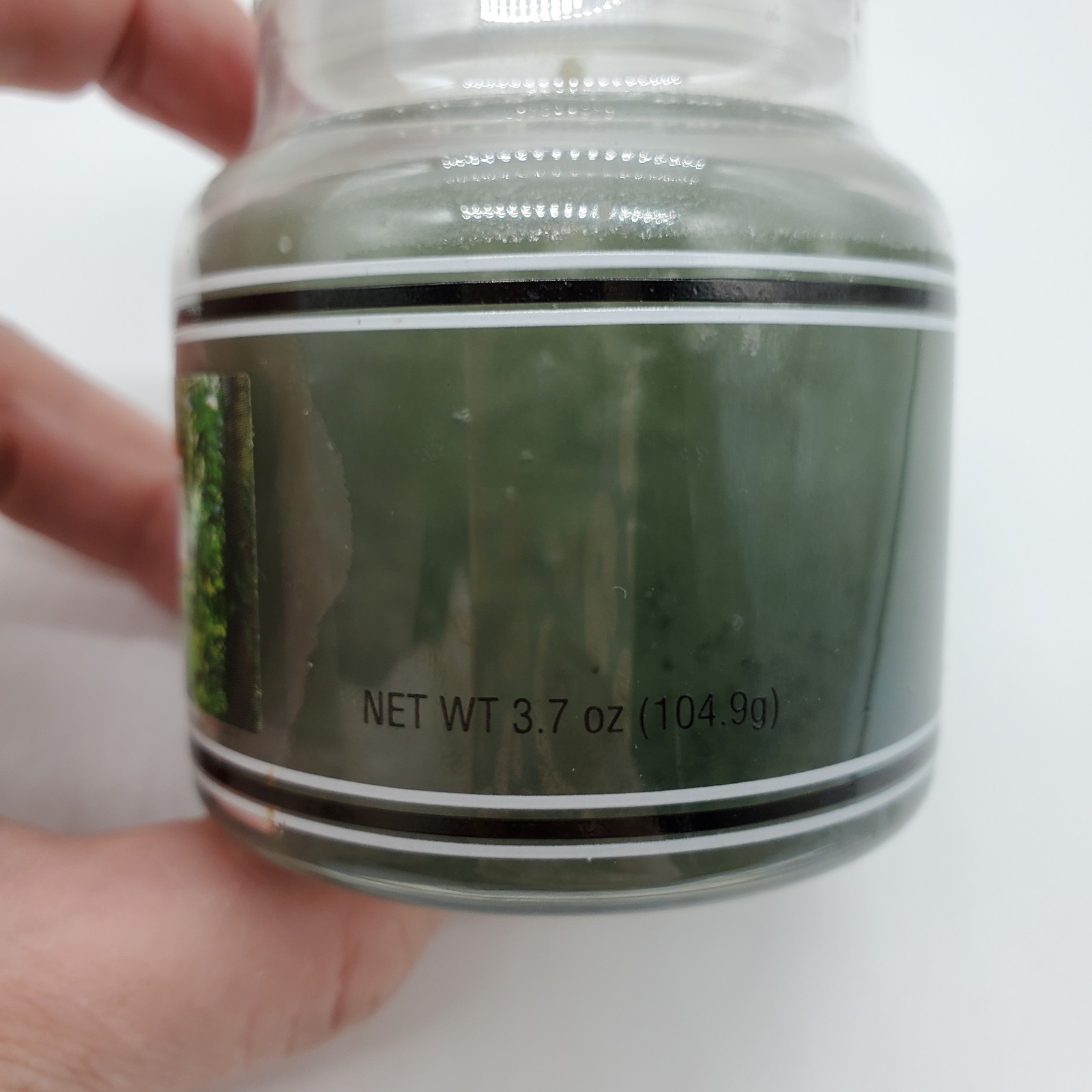 VTG Yankee BOTANICAL WOODS Green 3.7oz Mini Jar Candle Black Band Housewarmer