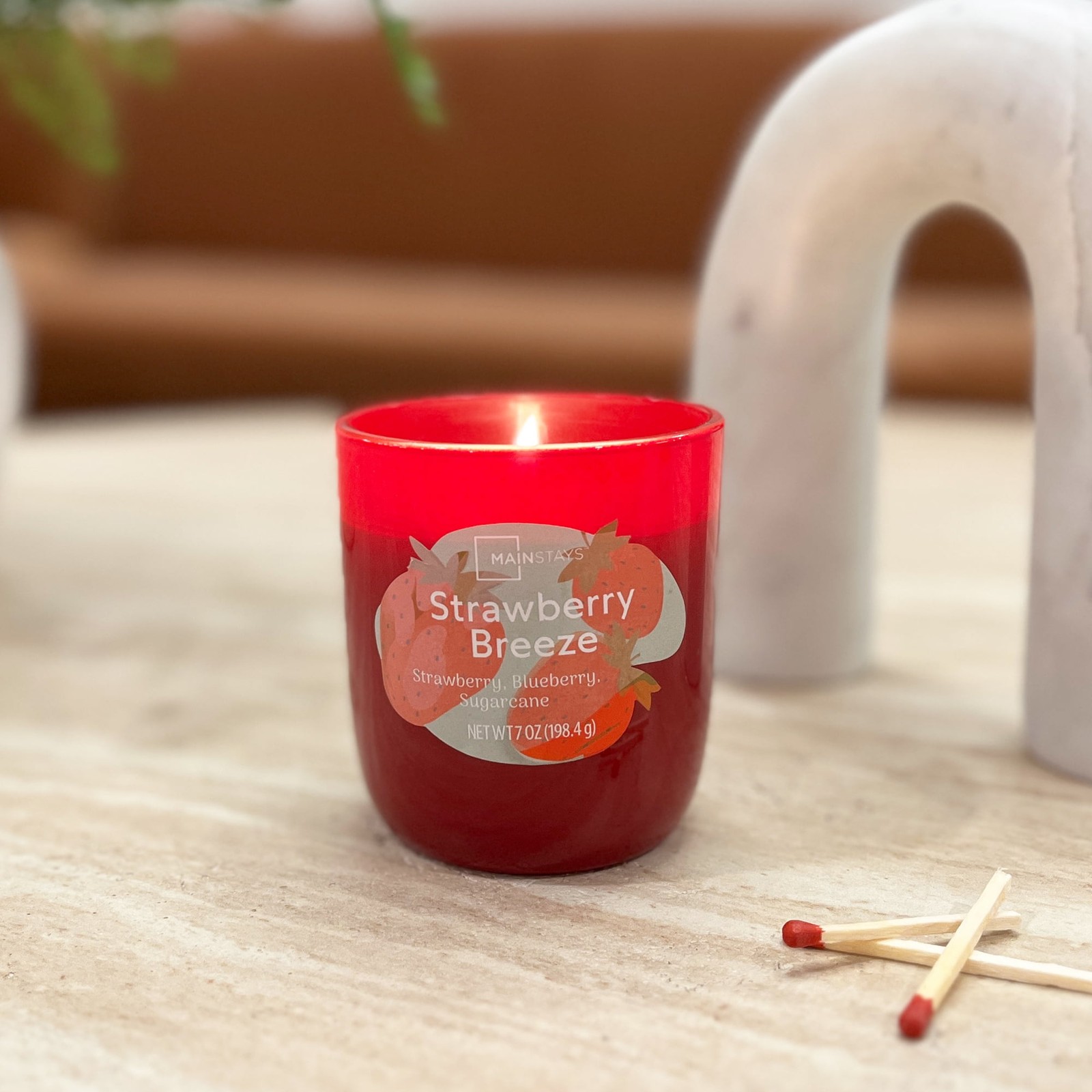 3 Pack Strawberry Scented Glass Candles,1 Wick,7oz Each Free Ship in 2 days…..
