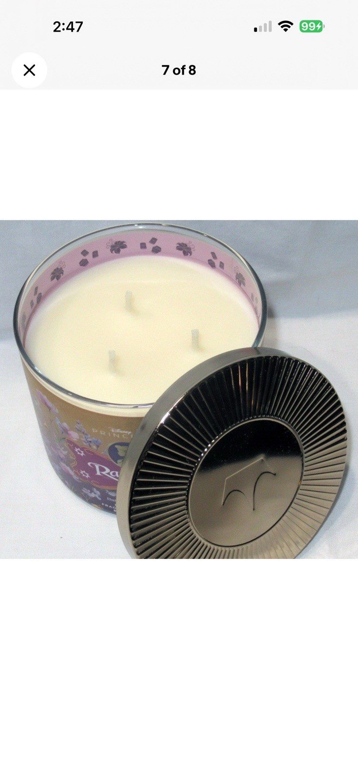 Lot Of 2 Bath & Body Works DISNEY PRINCESS RAPUNZEL 3-Wick Candles NEW Free Ship