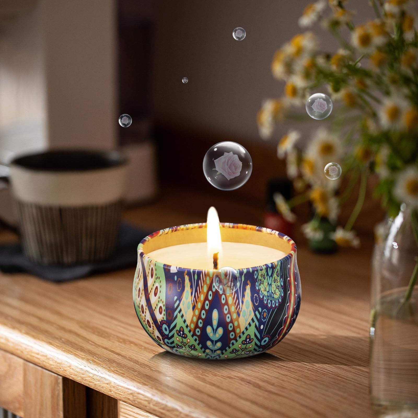 3 Pack Scented Candles, 2.5 oz Aromatherapy Candles with Floral Scents,Soy Ca…