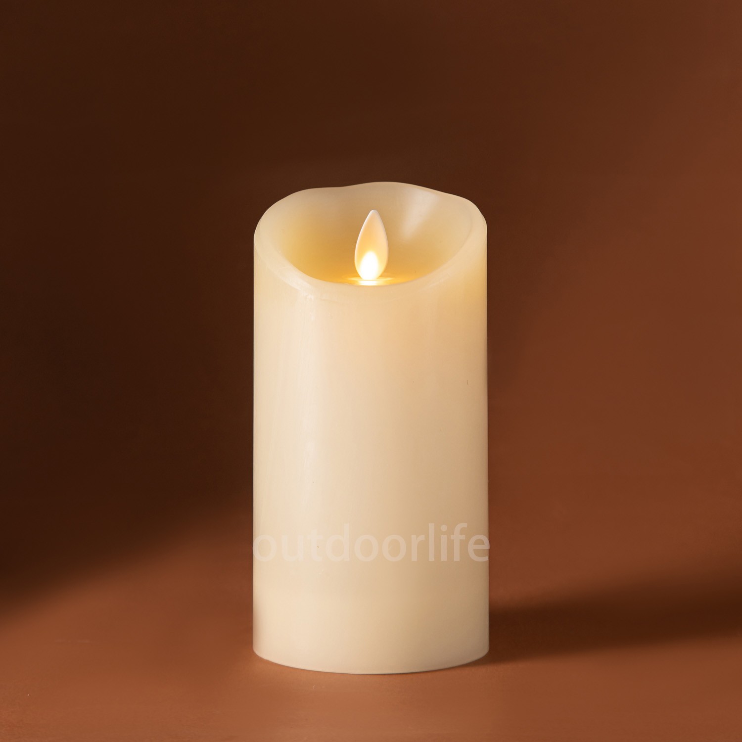 Luminara Flameless Pillar Wax Candles w/Moving Wick Remote Unscent Ivory 3″X5.5″