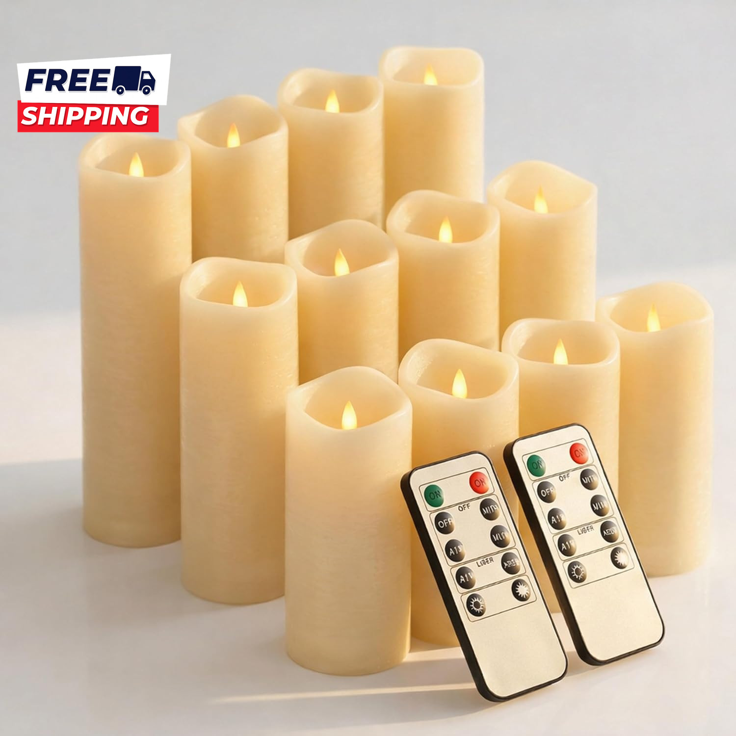 Flameless Candles Led Candles Pack of 12 Battery Candles (D2.15” X H4”5”6”)
