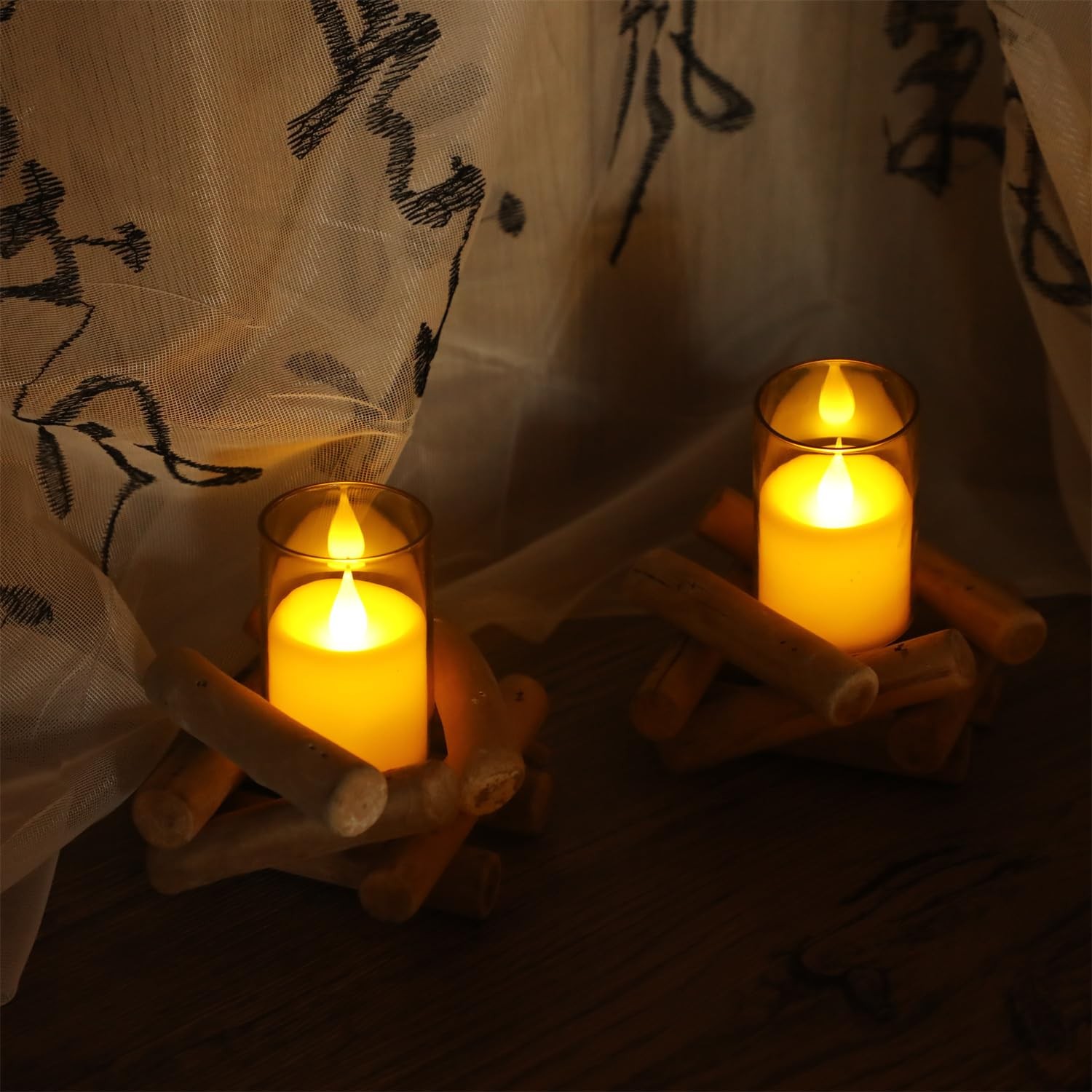 6 PCS Flameless LED Tea Light Candles 400+ Hours Battery Remote Timer CR2450