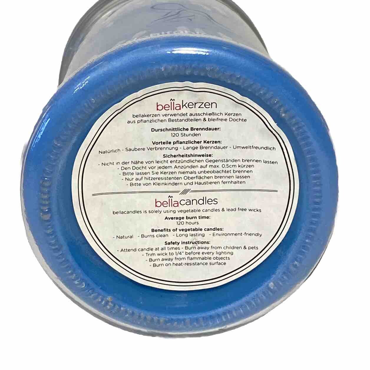 Bella Candle With Ring Inside Relaxation Oasis Scent 120 Hours Blue