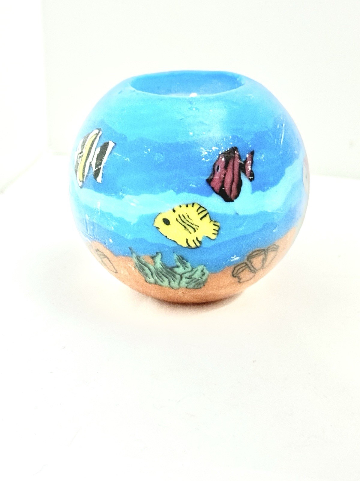 Hand Painted Aquatic Wax Ocean Life Beach Themed FISH AQUARIUM Wax Candle